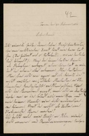 Nr. 17: Brief von Luigi Bianchi an Adolf Hurwitz, Turin, 27.2.1881