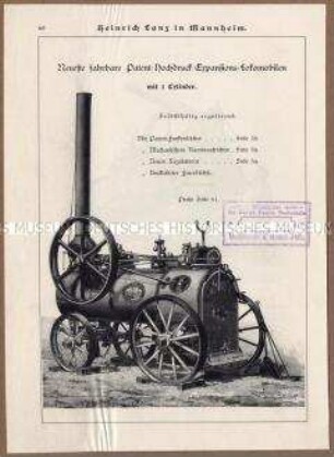 Fahrbare Hochdruck-Expansions-Lokomobile