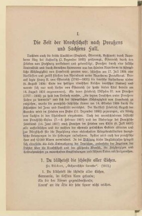 I. Die Zeit der Knechtschaft nach Preußens und Sachsens Fall.