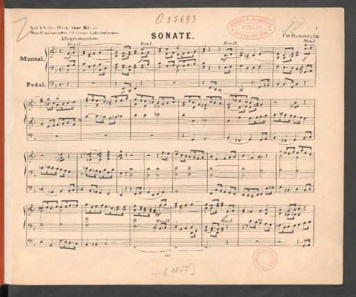 Sonate [über den Choral &quot;Nun danket alle Gott&quot;] : op. 56
