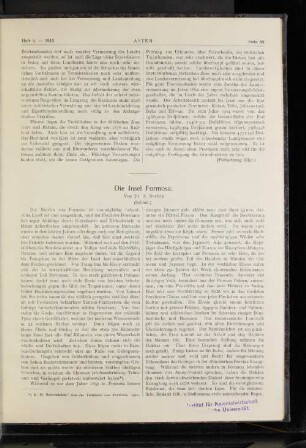 Die Insel Formosa.