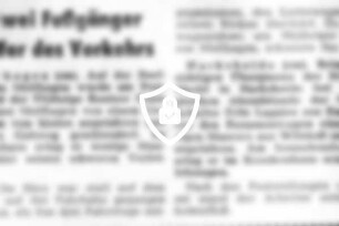 Zwei Fußgänger Opfer des Verkehrs