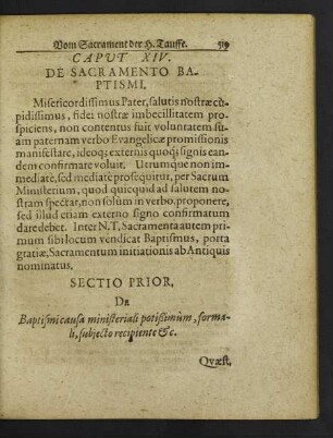 Caput XIV. De Sacramento Baptismi.