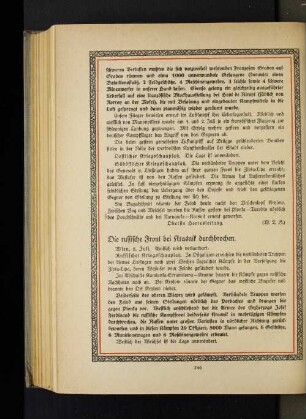 Die russische Front bei Krasnik durchbrochen.