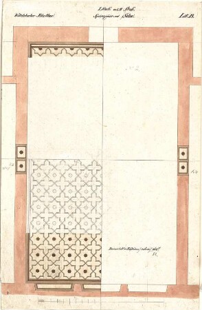 Gärtner, Friedrich von; München; Wittelsbacherpalast - Parkettboden im Speisezimmer u. Salon 1. OG u. 2. OG (Teilansicht)