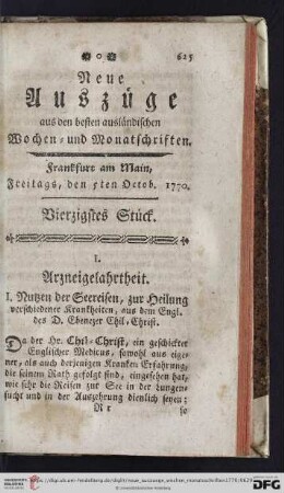 (Vierzigstes Stück. Freitags, den 5ten Octob. 1770 - Drei und Vierzigstes Stück. Freitags, den 26ten Octob. 1770)