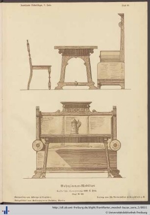 Blatt 90. Wohnzimmer-Mobiliar (Vergl. Bl. 89).