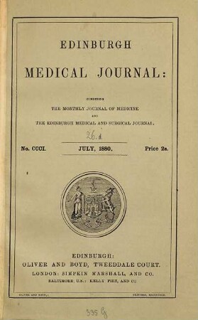 Edinburgh medical journal. 26,1. 1880 (1881)