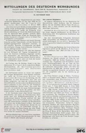 Mitteilungen des Deutschen Werkbundes