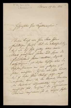 Brief von Carl Reinecke an Louis Spohr