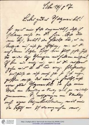 Brief vom 14.08.1907
