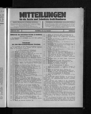 Jahrgang 1933, Hamburg, den 22. Oktober, Nummer 43