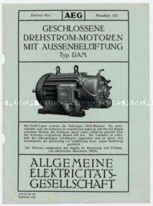 Geschlossene Drehstrom-Motoren mit Außenbelüftung Typ DAM (O) (Preisblatt 133)