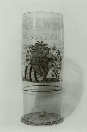 Deckelhumpen mit Ansicht: Bacchus auf Faß aus Schloß Moritzburg