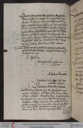 Bestallung von Hans Christoph von Venningen zum Hofmeister des Kurprinzen