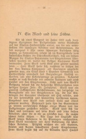 IV. Ein Mord und seine Sühne
