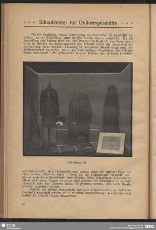 Schaufenster für Uniformgeschäfte.