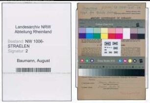 Entnazifizierung August Baumann , geb. 12.08.1900 (Gewerbetreibender)