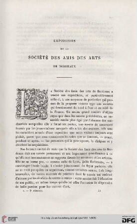 2. Pér. 1.1869: Exposition de la Société des Amis des arts de Bordeaux