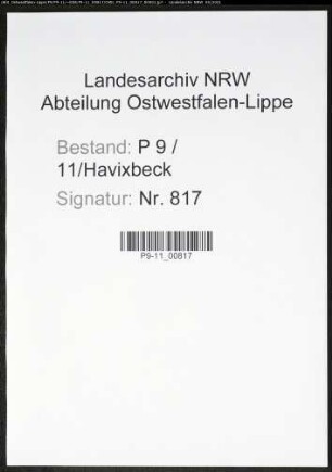 Heiratsregister Standesamt Havixbeck