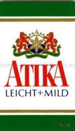 Schild für Zigarettenautomat für "Atika"-Zigaretten
