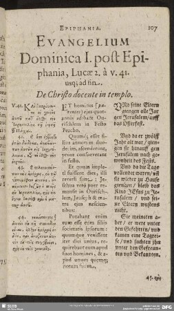 Evangelium Dominica I. post Epiphania