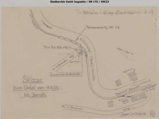 Benroth, Zusammenstoß des Pz 34 mit einem Pkw am Benrother Weg
