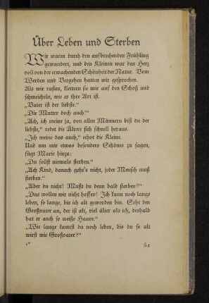 Über Leben und Sterben