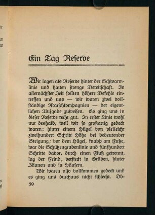 59-71, Ein Tag Reserve