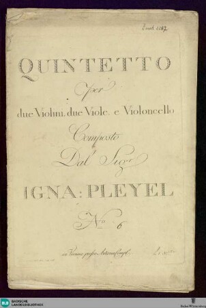 Quintetto per due violone, due viole, e violoncello : No. 6