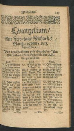 Evangelium/ Am Fest-tage Michaelis