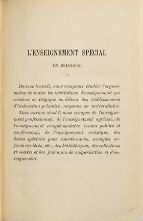 L'enseignement spécial en Belgique, 1