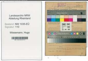 Entnazifizierung Hugo Wiesemann , geb. 05.07.1907 (Kaufmaennischer Angestellter)
