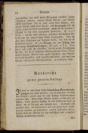 Vorbericht zu der zweiten Auflage