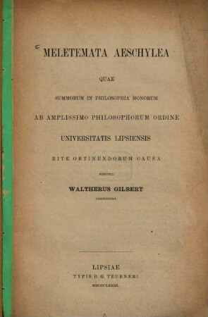 Meletemata Aeschylea