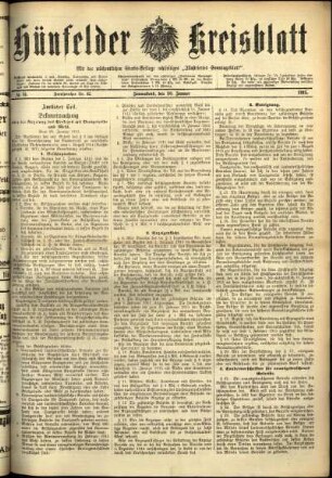 Ausgabe vom Samstag, den 30. Januar 1915.