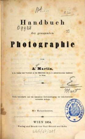 Handbuch der gesammten Photographie