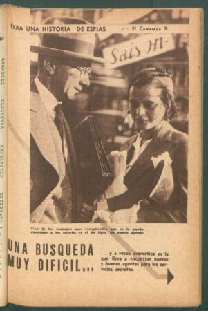 Una busqueda muy difícil ... : Para una historia de espías