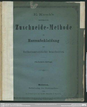 Leichtfaßliche Zuschneide-Methode für Herrenbekleidung : zum Selbstunterricht bearbeitet