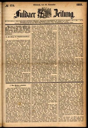 Ausgabe vom Mittwoch, den 28. November 1883.