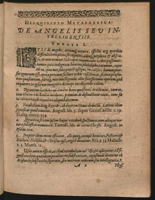 Disquisitio Metaphysica: De Angelis Seu Intelligentiis.