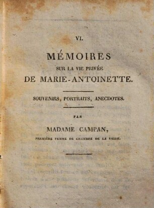 Mémoires sur la vie privée de Marie-Antoinette. [3]