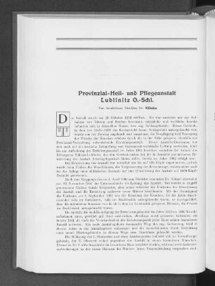 Provinzial-Heil- und Pflegeanstalt Lublinitz O.-Schl.