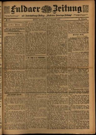 Erste Ausgabe vom Samstag, den 23. Dezember 1899.