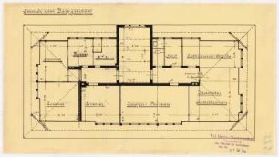 Direktionsgebäude der Vereinigten Chemischen Fabriken, Staßfurt-Leopoldshall: Grundriss Dachgeschoss, 1:100