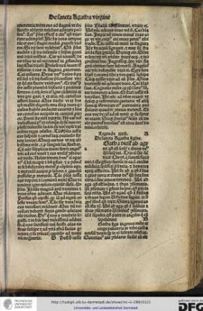 Legenda xxxix: de sancta Agatha virgine.