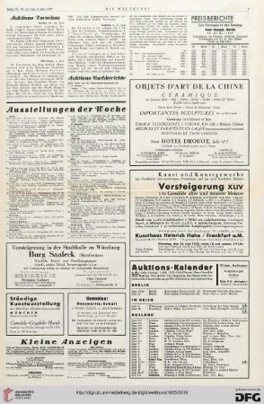 Nr. 22 (2. Jun. 1935), S. 3: Preisberichte