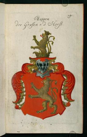 191r-191v, 191. Wappen der Grafen v. d. Horst