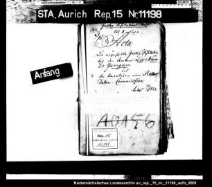 Die Justizvisitation der Ämter Leer. Weener und Jemgum und die für die Ämter Leer und Weener zur Erledigung der Rückstände angeordneten Retardatenkommission