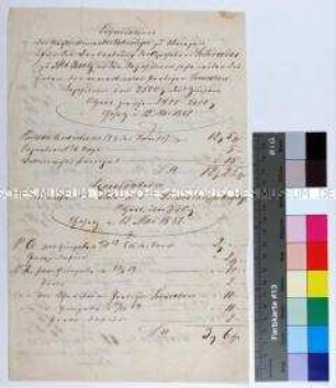 Gebührenrechnung des Rechtsanwalts Schwieger zu Wriezen für den Apotheker Hermann Schrader in Landüberschreibungsangelegenheiten
